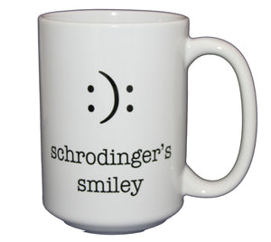 Schrodinger's Smiley - Cute Funny Emoticon Coffee Mug - Larger 15oz Size