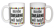 Meeple - Maybe Swearing Will Help - Funny Coffee Mug Humor - Board Game Geek - 15oz Size