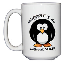 SECOND STRING Waddle I Do Without You - Funny Penguin Coffee Mug - Miss You - Thinking of You - Going Away