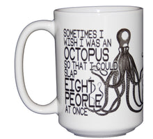 SECOND STRING Slapping Octopus - 8 Hands Coffee Mug - Larger 15oz Size