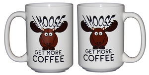 SECOND STRING Moose Ask for More Coffee - Funny Coffee Mug - Larger 15oz Size