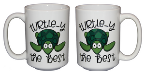 Turtley the Best - Funny Silly Turtle Reptile Puns Coffee Mug - Larger 15oz Size