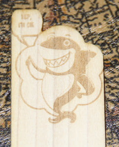 World's Okayest Friend - Funny Shark Themed Wooden Bookmark - Thumbs Up