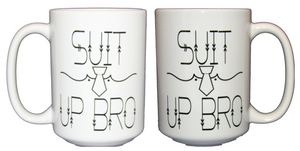 Suit Up Bro Coffee Mug - Will You Be My Groomsman Gift - Larger 15oz Size