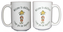 Welcome To Adulthood - Hope you Like Ibuprofen - Funny Fox Coffee Mug for Graduation 18th 21st 25th Birthday - Larger 15oz Size