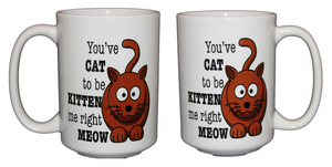 You've CAT To Be KITTEN Me -  Funny Cat Lover Coffee Mug - Larger 15oz Size