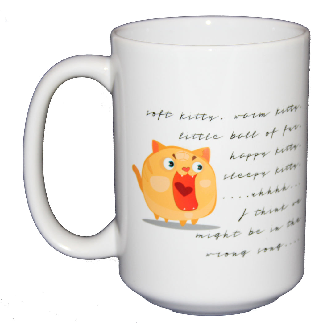 Soft Kitty - Grumpy Cat -  Funny Cat Lover Coffee Mug - Larger 15oz Size