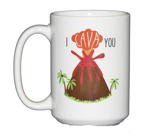 SECOND STRING 15oz I LAVA You Funny Volcano Puns Romantic Coffee Mug