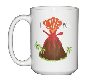 SECOND STRING 15oz I LAVA You Funny Volcano Puns Romantic Coffee Mug