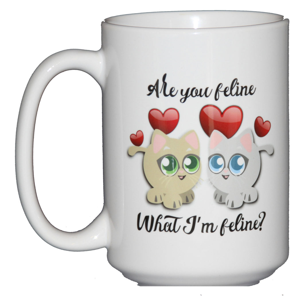 Are you Feline What I'm Feline - Funny Romantic Cat Love Humor Coffee Mug