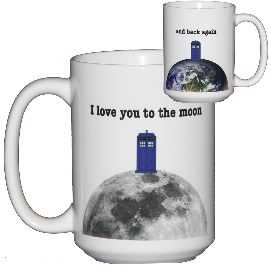 SECOND STRING I Love You to the Moon and Back Again - Romantic Geeky Coffee Mug