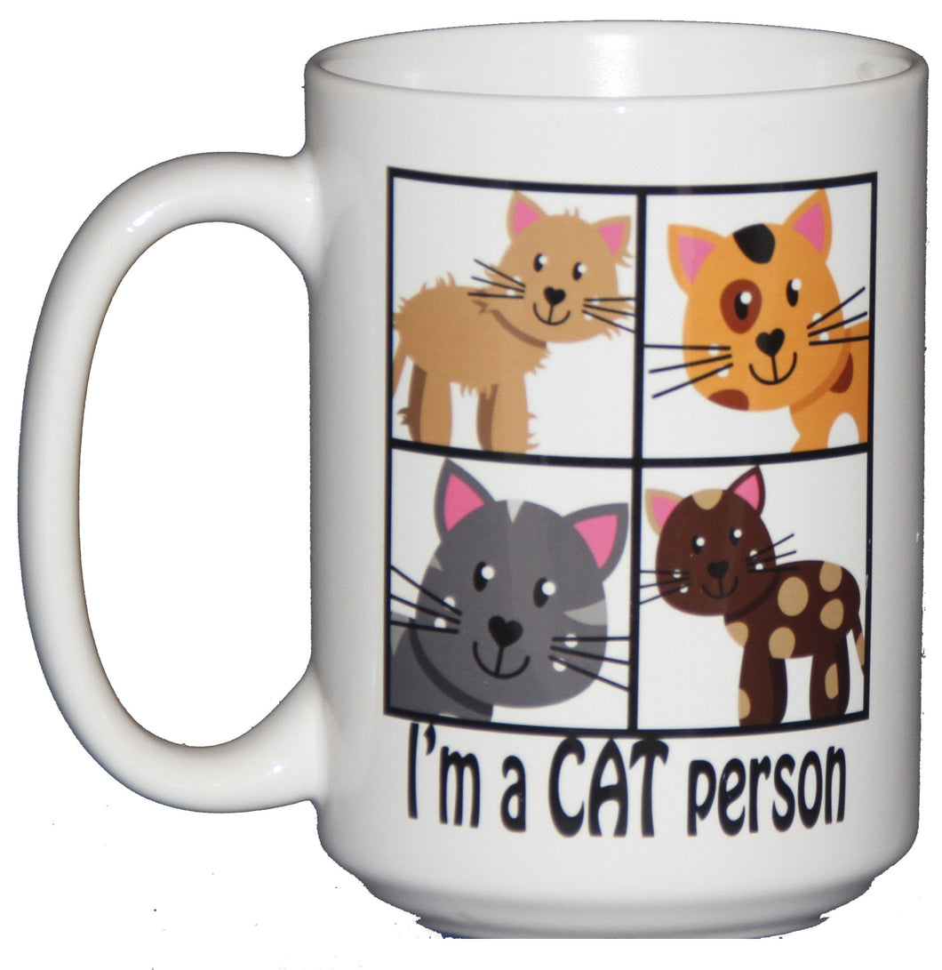 15oz I'm a CAT Person Funny Coffee Mug for Feline Lovers