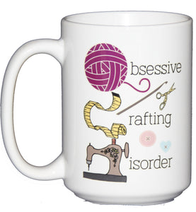 SECOND STRING OCD Obsessive Crafting Disorder - Funny Coffee Mug for Crafters