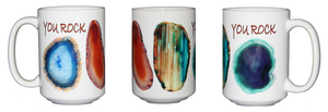 SECOND STRING You Rock Funny Geode Pun Coffee Mug  - Good Job - You Did It - You're Awesome - Larger 15oz Size