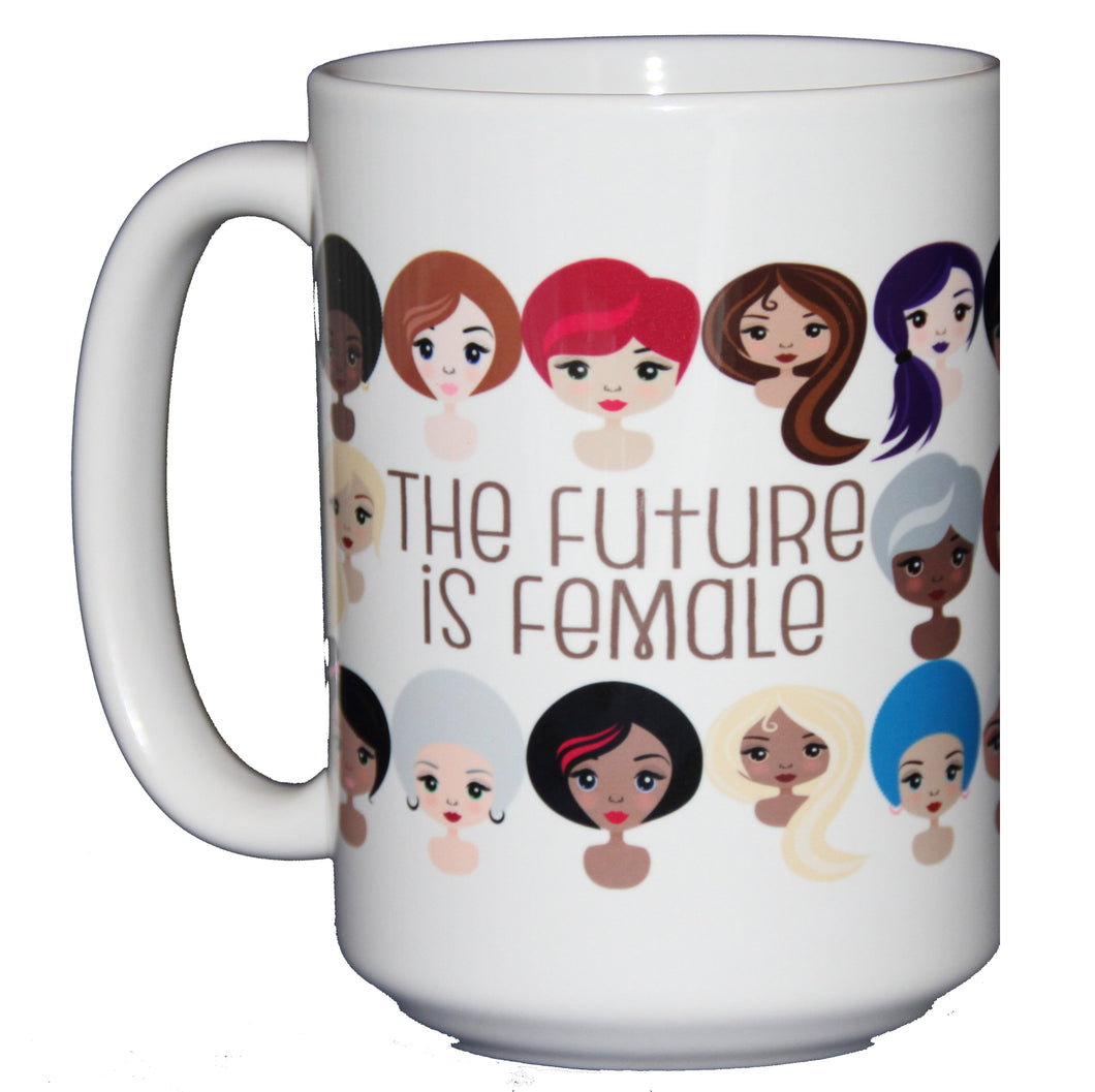 SECOND STRING The Future is Female - Inspirational Girl Power Coffee Mug - Larger 15oz Size