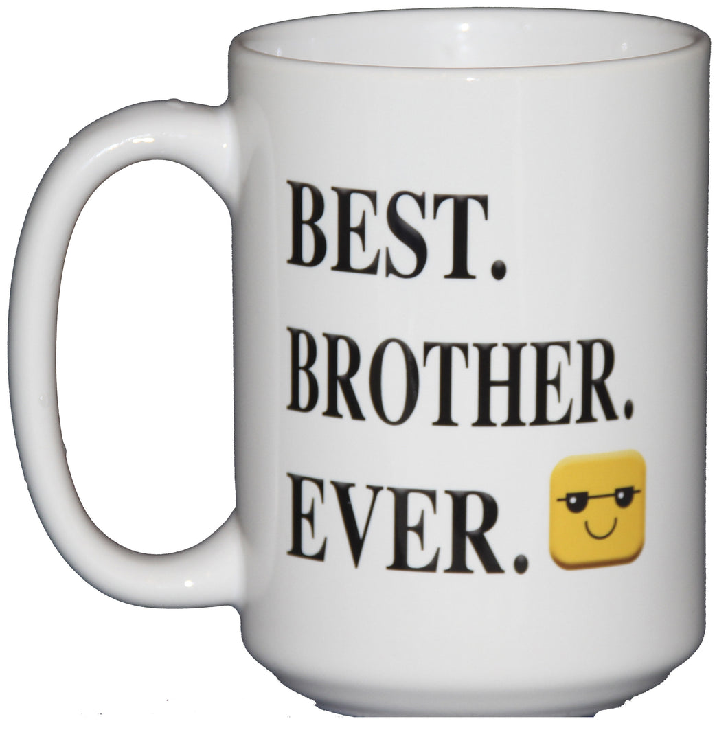 15oz BEST. BROTHER. EVER. - Cool Emoticon Coffee Mug Gift