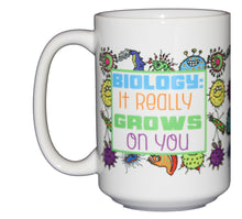 SECOND STRING Biology - It Really GROWS On You - Funny 15oz Science Coffee Mug