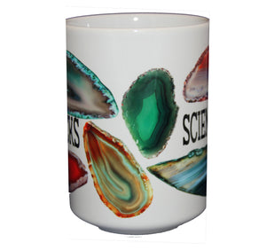 Science Rocks Funny Geode Pun Coffee Mug  - Gift for Teacher Scientist Doctor - Larger 15oz Size