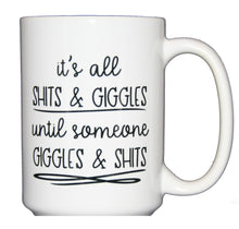 It's All Shits and Giggles Funny Inappropriate Coffee Mug - Poop Humor - Larger 15oz Size