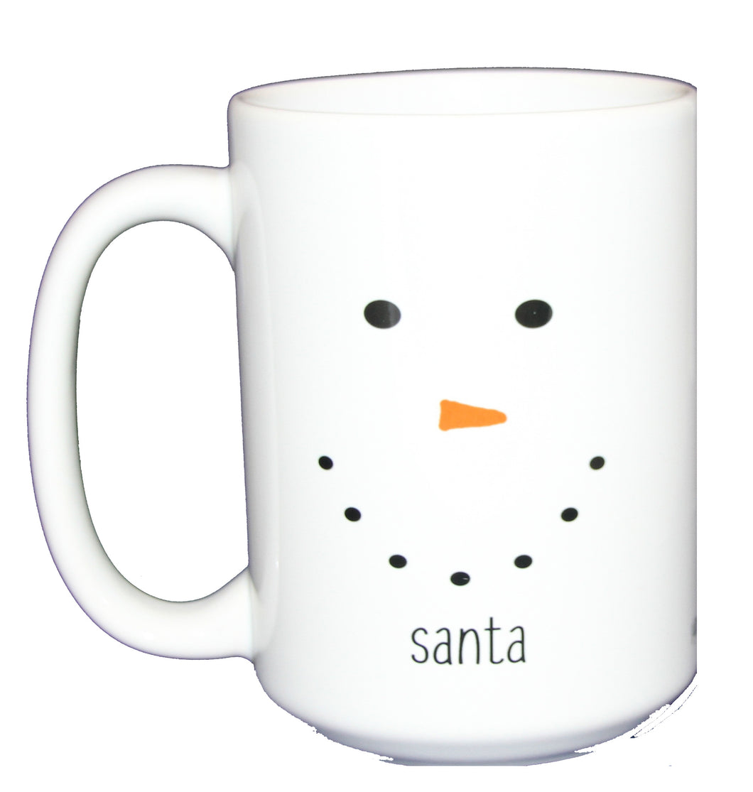 Santa Snowman Milk Mug - Cute Christmas Coffee Cocoa Hostess Gift  - Larger 15oz Size