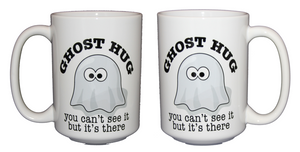 SECOND STRING Ghost Hug - Cute Coffee Mug for Halloween - Thinking of You - Missing You - Condolences - Larger 15oz Size