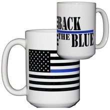 Back the Blue - Coffee Mug Gift for Police Officer - Thin Blue Line - Larger 15oz Size